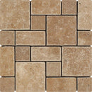 Noce Tumbled Travertine Mini Pattern Mosaic Tile (Non-Interlocking)