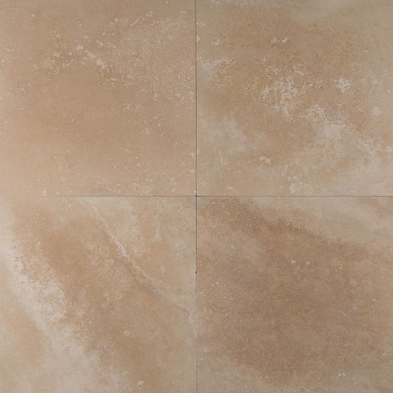 24x24 Filled and Honed Ivory Travertine Tile