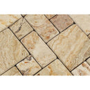 Valencia Tumbled Travertine Mini Pattern Mosaic Tile (Non-Interlocking)